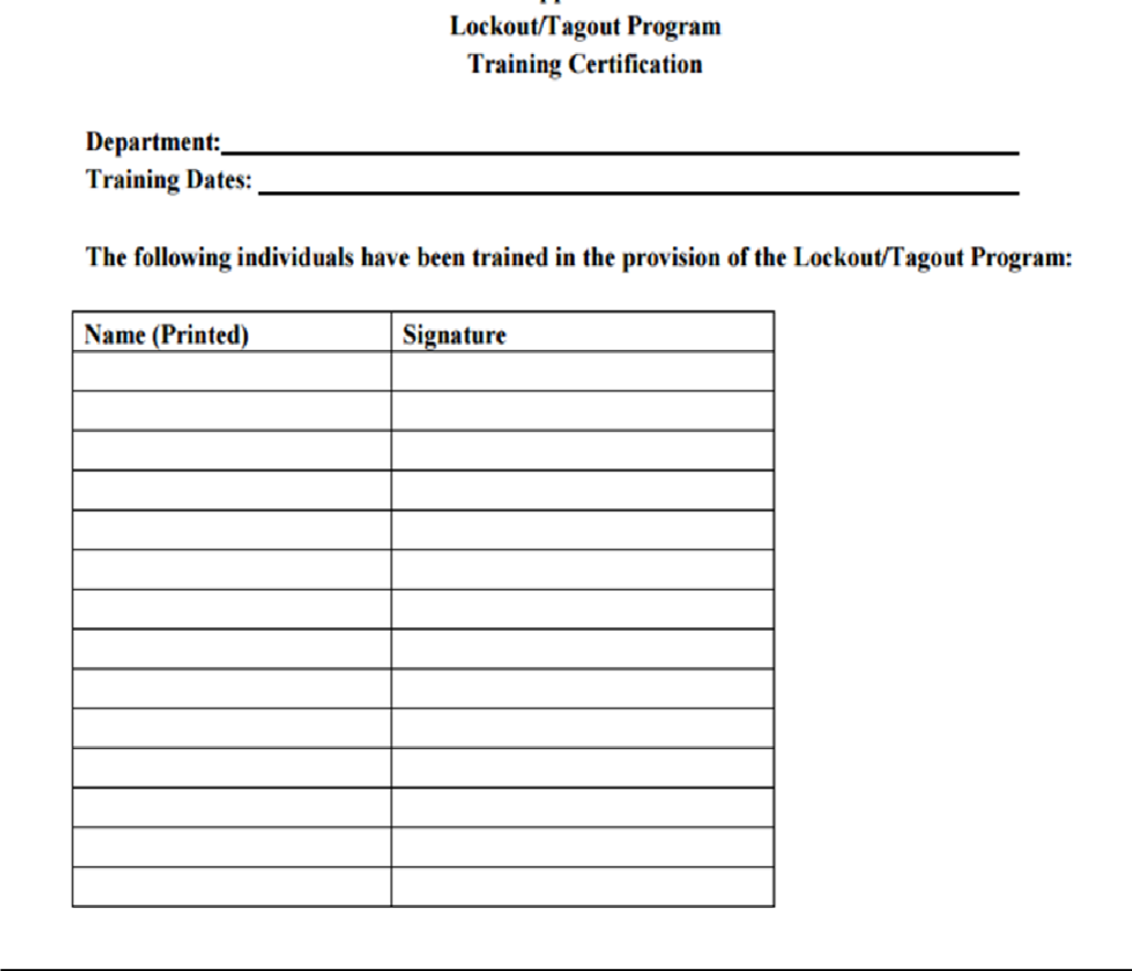 GS5103 - Lock Out Tag Out Safety Policy - UT System Policies